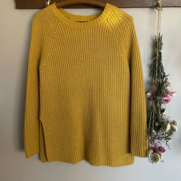 Forever 21 Mustard Long Knit Sweater - Picture 1 of 5